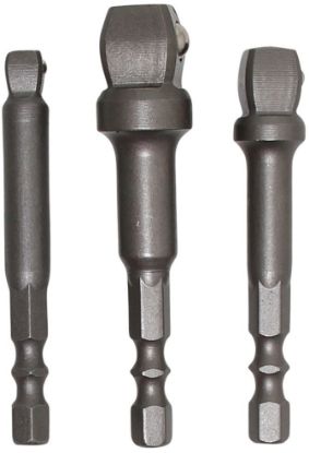 Reducing Adapter, ratchet 3-piece Drill Wobble Adapter Set