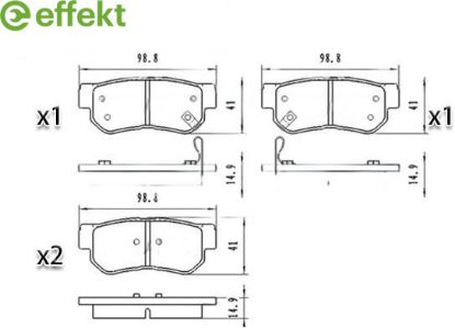 Brake Pad Set, disc brake HYUNDAI - 58302-1CA10