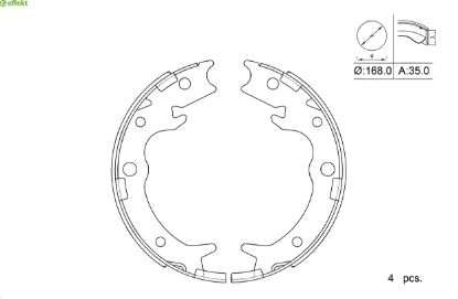 Brake Shoe Set, parking brake Honda