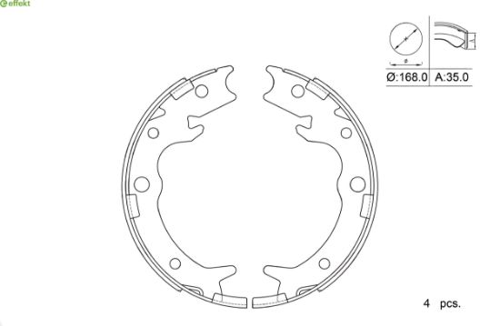 Brake Shoe Set, parking brake Honda
