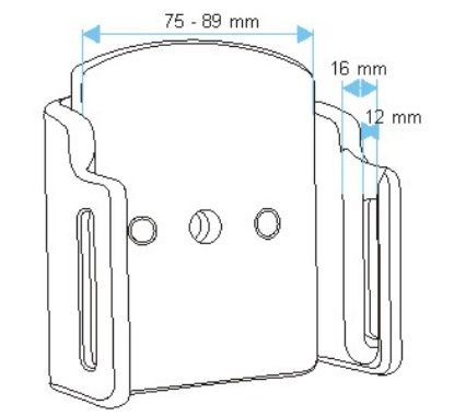 Mobile phone/PDA holder laius 75-89mm, paksus 12-16mm