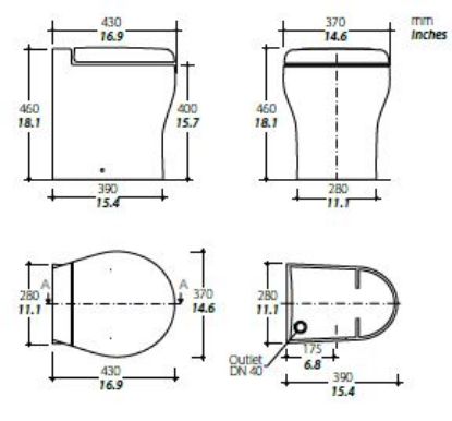 WC pott Elegance 2G 12V Stand./valg./thermoset./standard 2