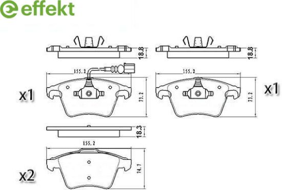 Brake Pad Set, disc brake VAG