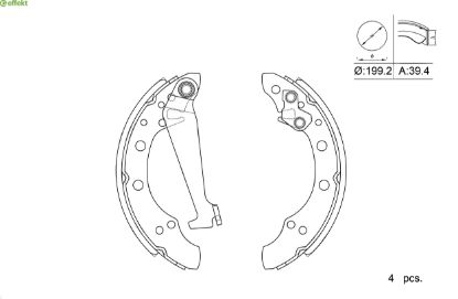 Brake Shoe Set VAG - 1H0 609 525