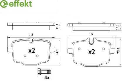 Brake Pad Set, disc brake BMW - 34 21 6 775 346