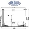 Post Lift System 2 post, kaubaautodele, 6T