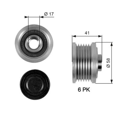 Alternator Freewheel Clutch 9-3 (YS3F), 9-5 (YS3E)