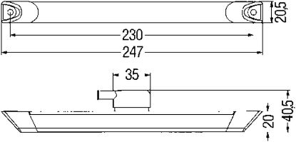 End Outline Marker Light LED - ääretuli 24 V, piklik -