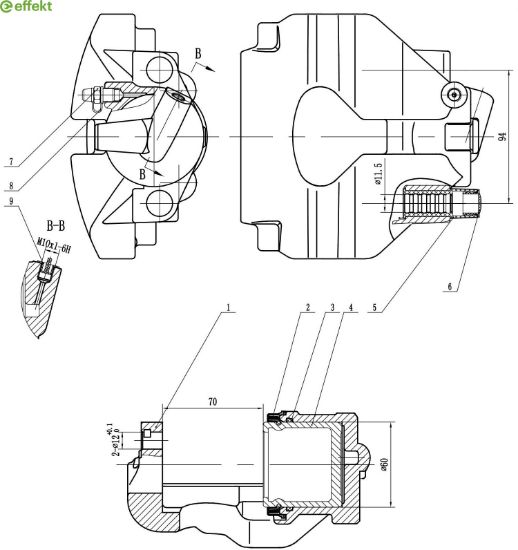 Brake Caliper VAG - 7H0 615 124 A