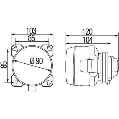 Insert, spotlight 90mm, 12V pirniga