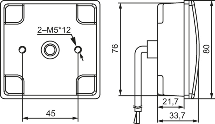 Direction Indicator 12V, 80x80mm, 260mm kaabel