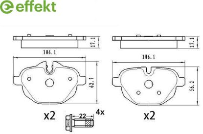 Brake Pad Set, disc brake BMW - 34 21 6 788 284