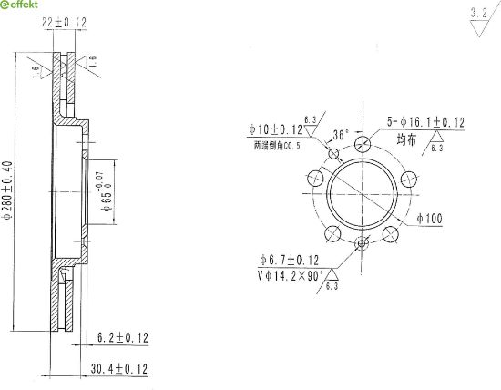 Brake Disc VAG - 1J0 615 301 P