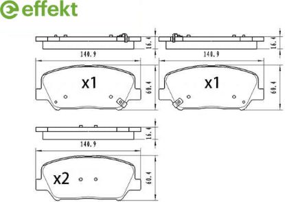 Brake Pad Set, disc brake KIA - 58101-A2A25