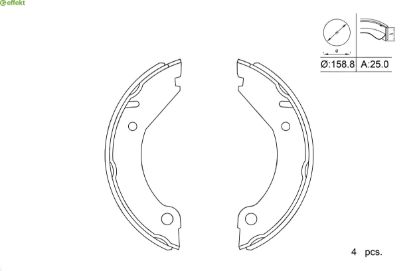 Brake Shoe Set, parking brake VOLVO