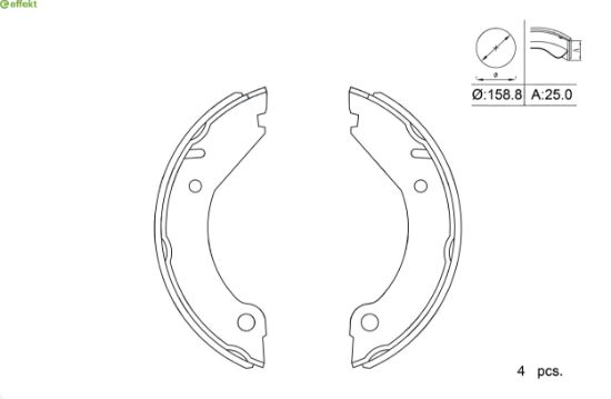 Brake Shoe Set, parking brake VOLVO