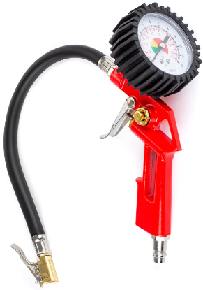 Valve, flame starter system rehvipumpamispüstol manomeetriga 0-12bar, punane