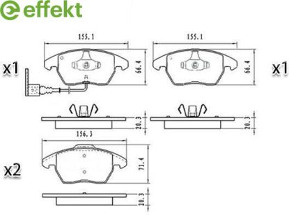 Brake Pad Set, disc brake VAG - 1K0 698 151