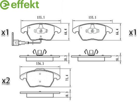 Brake Pad Set, disc brake VAG - 1K0 698 151