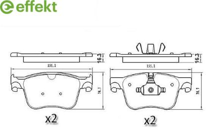 Brake Pad Set, disc brake PSA - 16 231 623 80