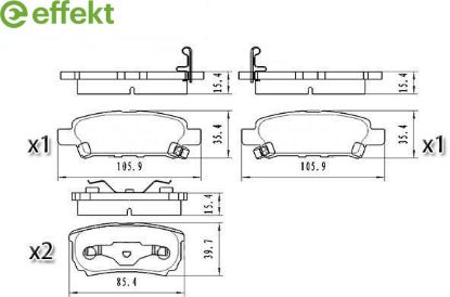 Brake Pad Set, disc brake PSA, Mitsubishi