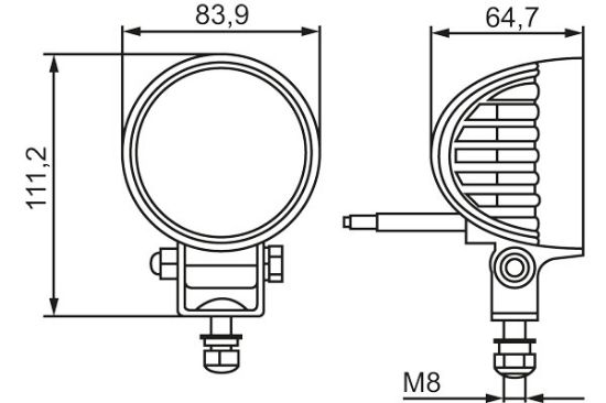 Worklight 600lm, 10-30V, ECE-R10, IP67