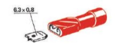 Terminal, electric universal parts plaat, ema 6,3x0,8mm  punane varjatud  25tk