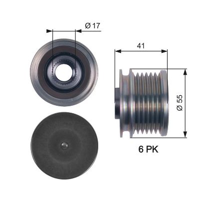 Alternator Freewheel Clutch Peugeot/CitroEn/Ford