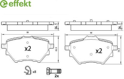 Brake Pad Set, disc brake PSA - 16 090 006 80
