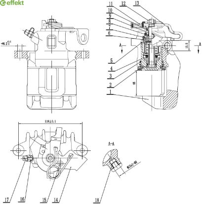 Brake Caliper VAG - 1J0 615 424 D