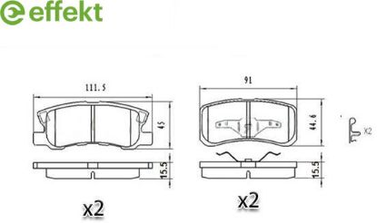 Brake Pad Set, disc brake MITSUBISHI - MN102628