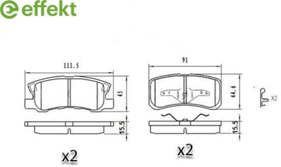 Brake Pad Set, disc brake MITSUBISHI - MN102628