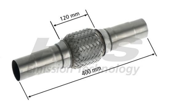 Flexible Pipe, exhaust system 50/52/55x400mm astmega keevitatud otstega