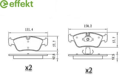 Brake Pad Set, disc brake BMW - 34 11 1 164 498