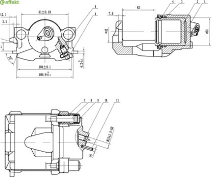 Brake Caliper VAG - 1J0 615 123
