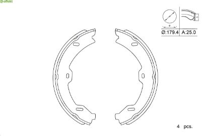 Brake Shoe Set, parking brake MERCEDES-BENZ - 230 420 03 20