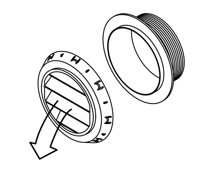 Air nozzle, auxiliary heater 90MM 45kraadi hall