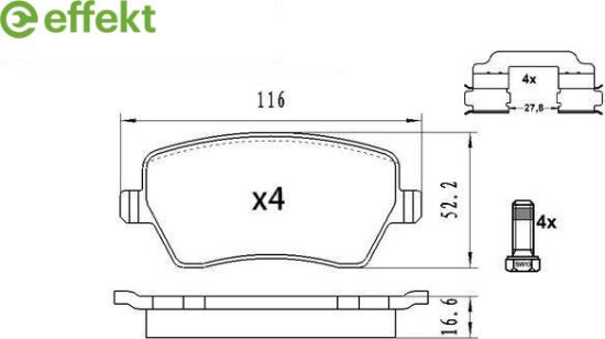Brake Pad Set, disc brake RENAULT - 41 06 040 76R