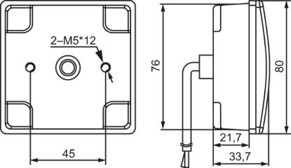 Rear Fog Light 12V 80 x 80 mm, 260mm kaabel