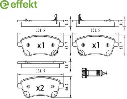 Brake Pad Set, disc brake Hyundai, Kia