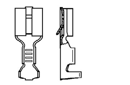 Terminal, electric universal parts lapikpistikupesa 6,3x0,8 100tk 0,5-1mm
