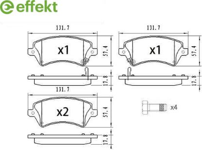 Brake Pad Set, disc brake TOYOTA - 04465-YZZDC