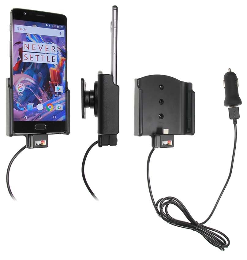 Mobile phone/PDA holder OnePlus3  2,1A, USB sig. 12-24V
