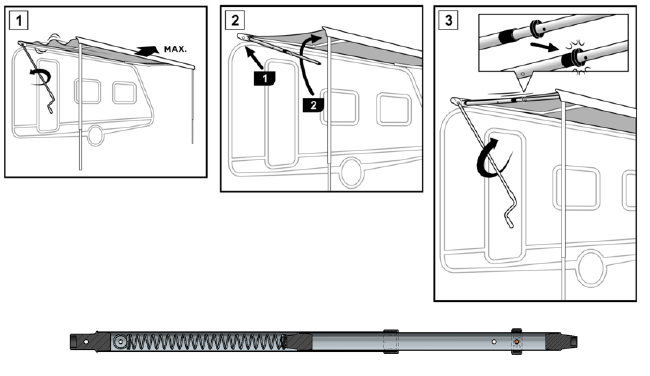 Mounting Set, roof rack pingutusvarras G2 2,0m 5200/5003/5002/4900-le