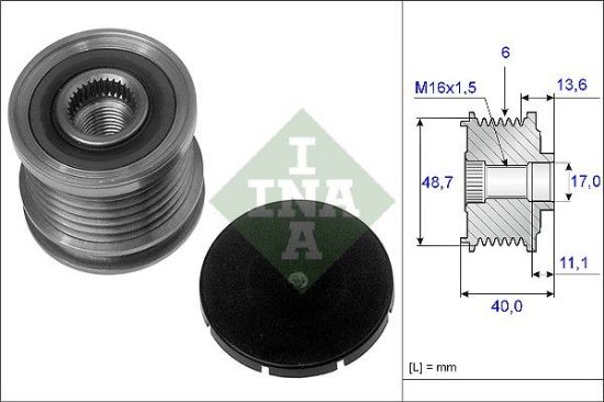 Alternator Freewheel Clutch VECTRA C, 9-5 (YS3E) 3.0 TiD