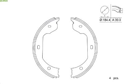 Brake Shoe Set, parking brake BMW - 34 41 0 393 646