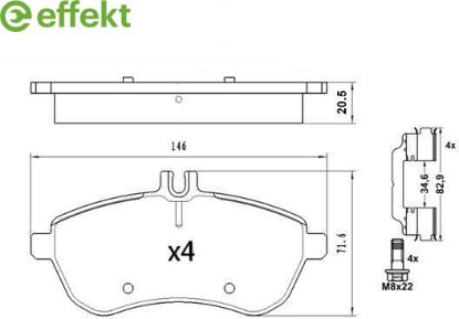 Brake Pad Set, disc brake MERCEDES-BENZ - 005 420 08 20