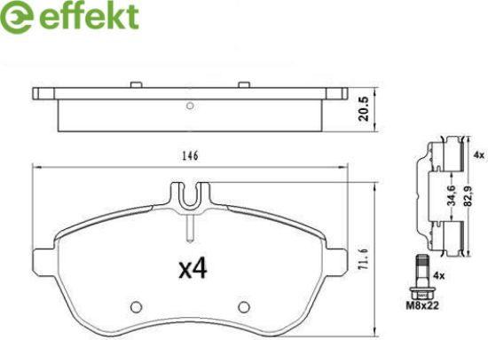 Brake Pad Set, disc brake MERCEDES-BENZ - 005 420 08 20