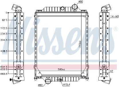 Radiator, engine cooling VOLVO FL6 98-