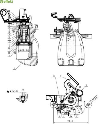 Brake Caliper VAG - 5QM 615 424